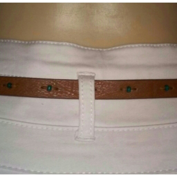 Brown Belt w/ Turquoise Stitching - Picture 2 of 3